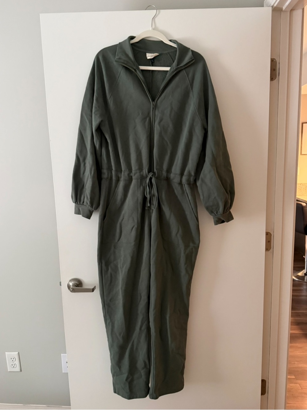 Olive Zip-Front Comfy Jumpsuit